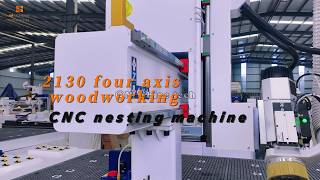 4‑axis Swing‑head ATC CNC Nesting Cutting Machine for 3D Wood Cabinet Furniture Manufacturing