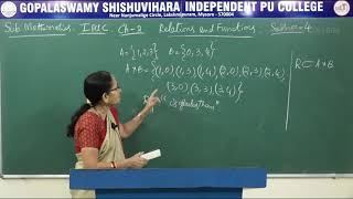 MATHEMATICS | 1st PUC | CH 02 | RELATIONS & FUNCTIONS - DEFINITION OF RELATION, DOMAIN, RANGE | S04