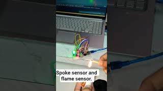 Smoke sensor and flame sensor project. #remix #remix #arduino #arduino #lifeisbutadream #diystompbo.