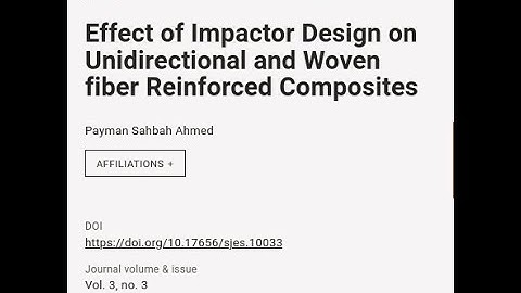 Effect of Impactor Design on Unidirectional and Woven fiber Reinforced Composites | RTCL.TV