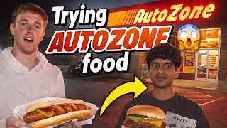 TRYING AUTOZONE FOOD for the FIRST TIME!!