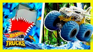 GIANT SHARK TRAP ON MONSTER TRUCKS ISLAND! | Monster Trucks | @HotWheels