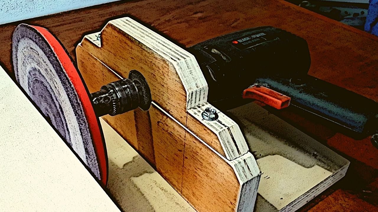 Simplest Diy Drill Powered Disc Sander // woodworking diy tools YouTube