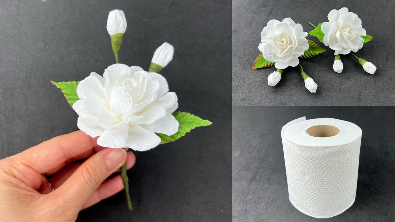 ดอกมะลิจากกระดาษทิชชู่ | ดอกมะลิวันแม่ | DIY Flower from Tissue Paper.