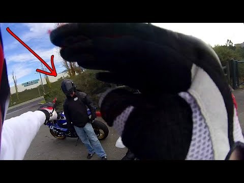 this motorcycle guy is a bully