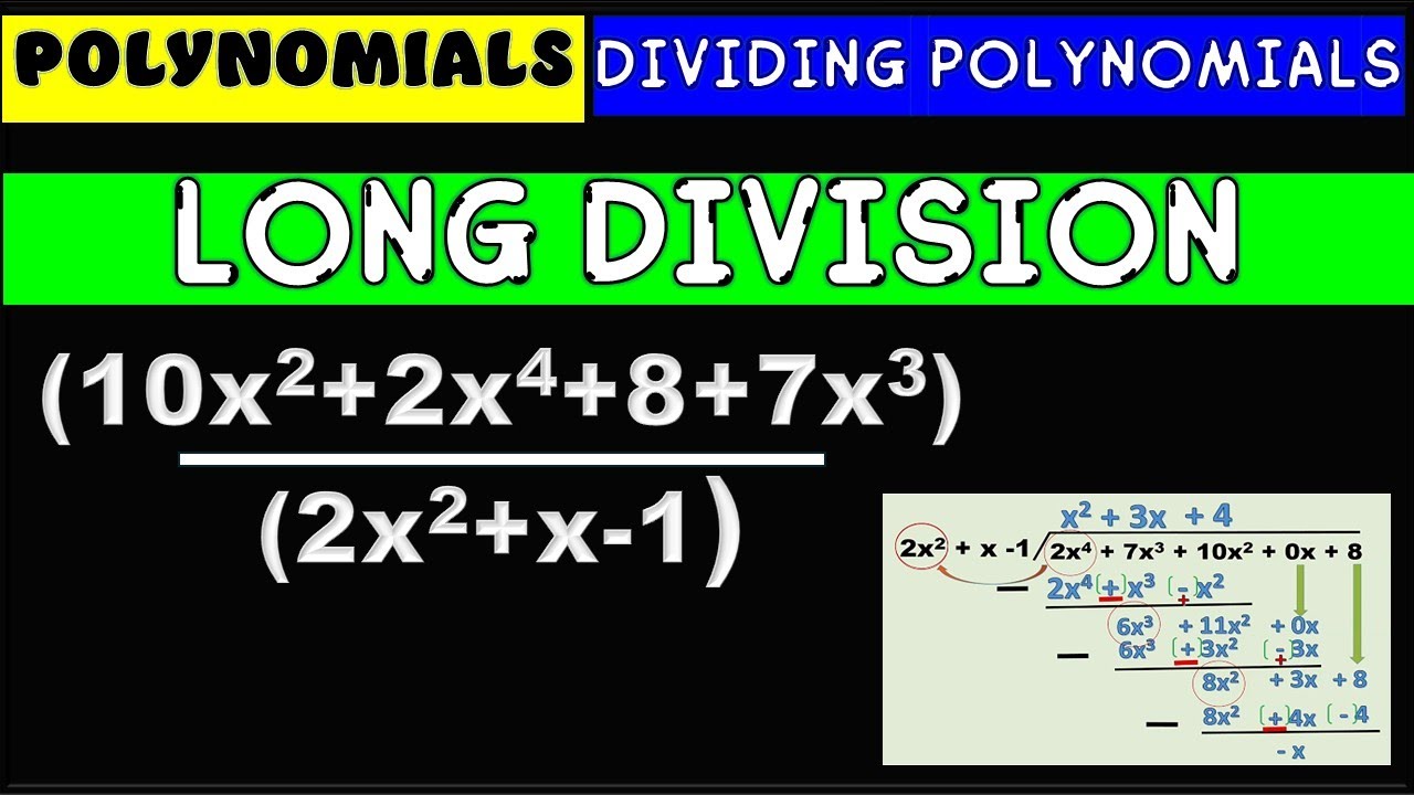 How to divide Polynomials using Long Division Method - YouTube