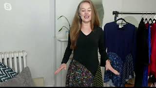 Truth + Style Mix Media Tunic with Printed Woven Panels on QVC