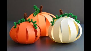 DIY Paper Pumpkin | Easy Paper Strip Pumpkin Craft