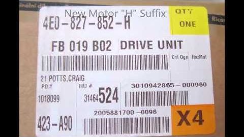 07 Audi A8 S8 Trunk Motor Replacement