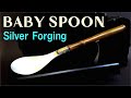 MAKING BABY SPOON Silberschmieden Lignum Vitae Holz MAKING BABY SPOON Silberschmieden Lignum Vitae Holz