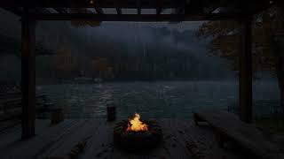 Sleepy Rain And Crackling Fire🔥🌧️Cozy Fireplace Ambience For Relaxation & Rest