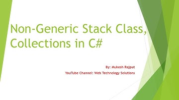 Non-Generic Stack Class | Collections in C# DOT NET Part-3 | By : Mukesh Rajput