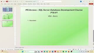 MS Access Visual Basic for Applications: Intermediate