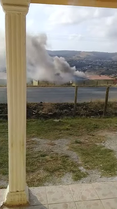 House burning down to ashes  with no fire extinguishers