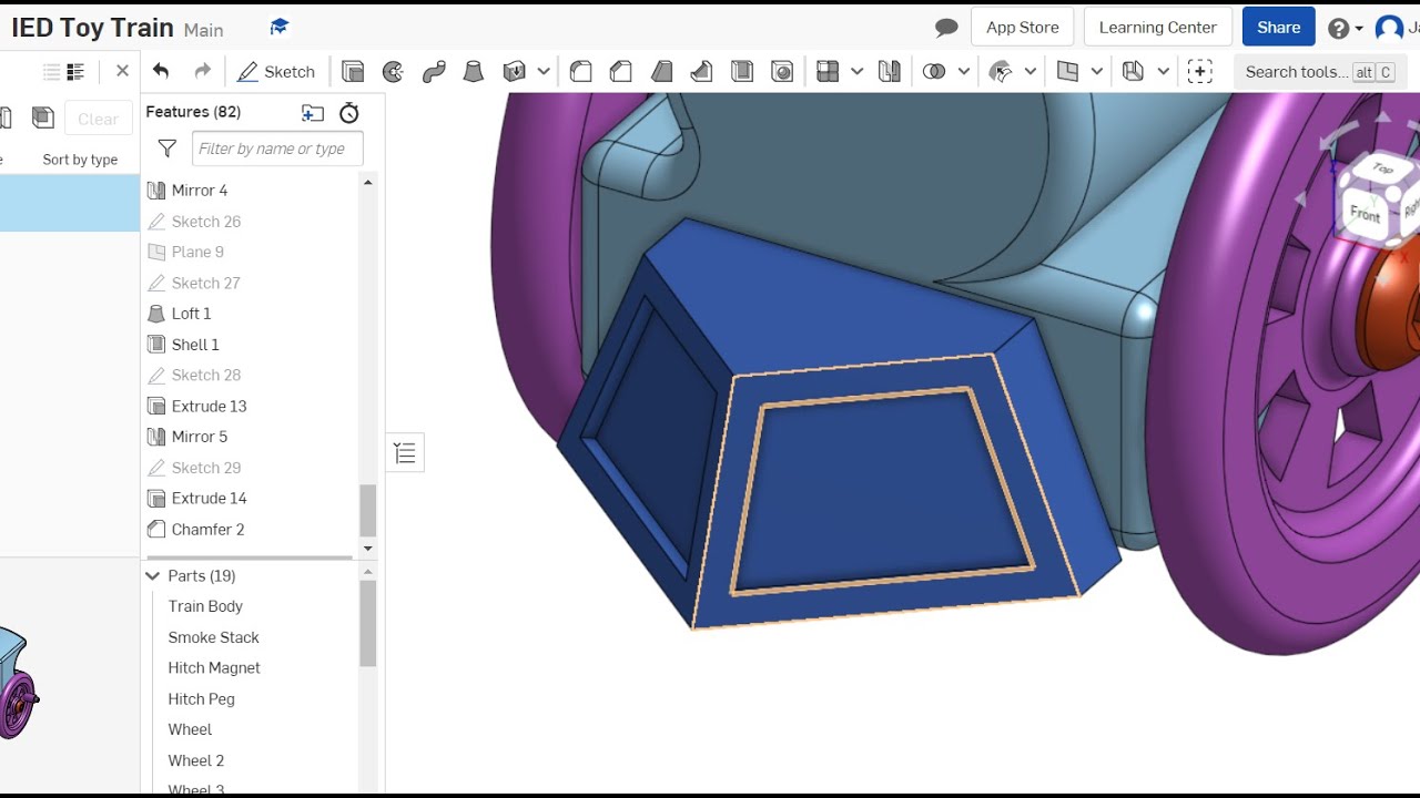 Cow Catcher, IED Toy Train, CAD Model Onshape YouTube