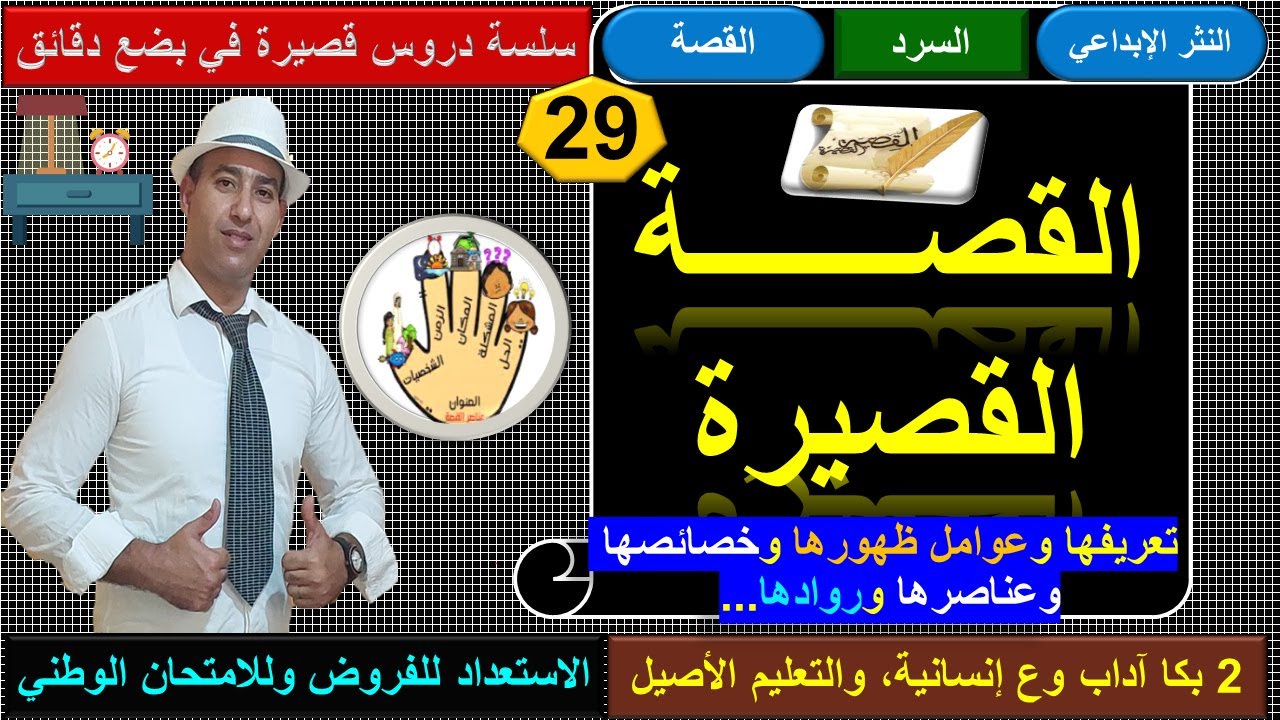 القصة القصيرة: تعريفها وعوامل ظهورها وخصائصها وعناصرها وروادها