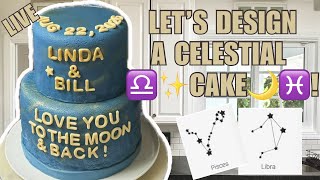 Making a Celestial Wedding Cake! 🌙✨ Custom Constellation Design!