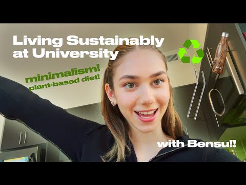 Sustainable living in a college dorm (with Bensu) | plant based & minimalism ? ♻️ ?