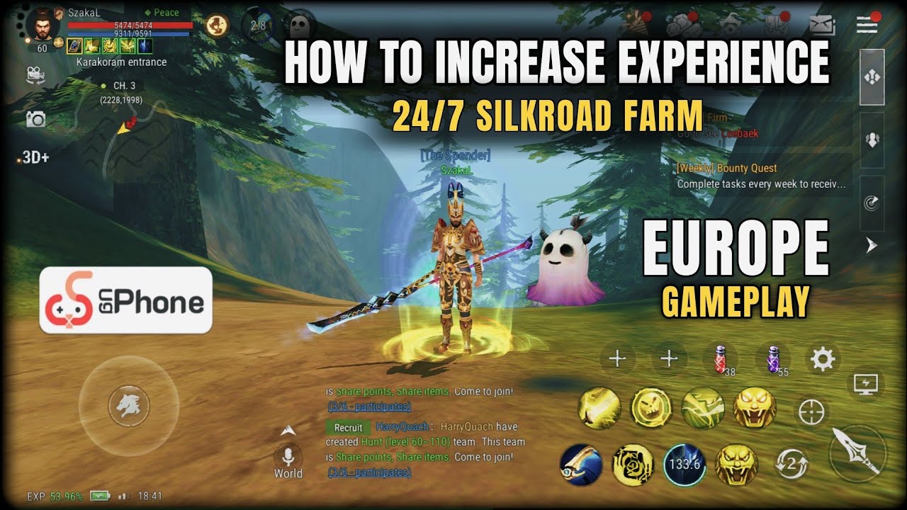 Silkroad Origin Mobile : Fast EXP Tips / UGphone Best Farming Tool 24/7