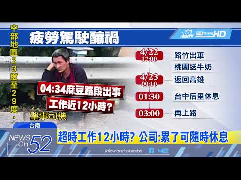 20180424中天新聞　「開到睡著」撞死2國道警　肇事司機10萬元交保