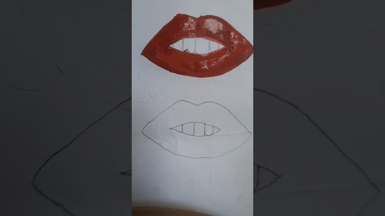 diy lips 💋 color oil pastel vs poster color 