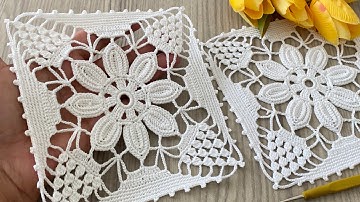 🌟EXTRAORDINARY❗️Crochet Square Motif Pattern Tutorial Video