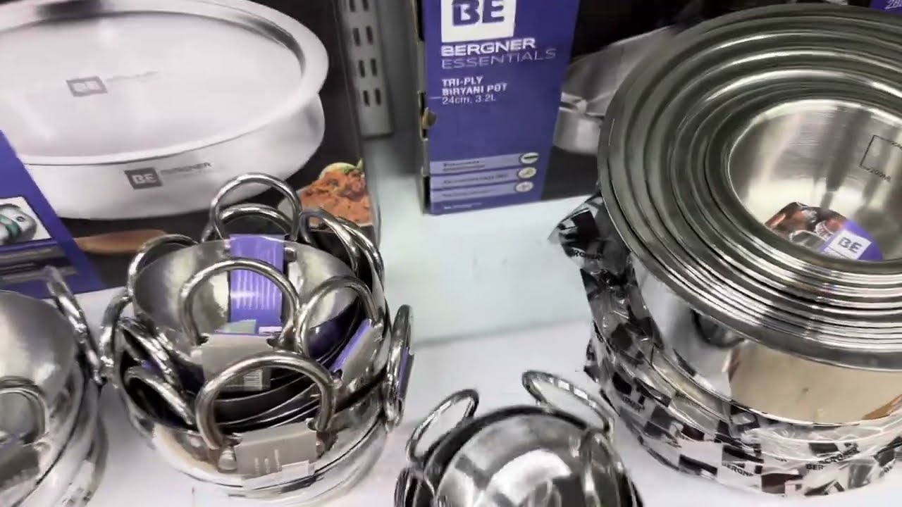 Bergner stainless steel cookware range | jyoti kitchen ware shop jp nager 7th phase banglore
