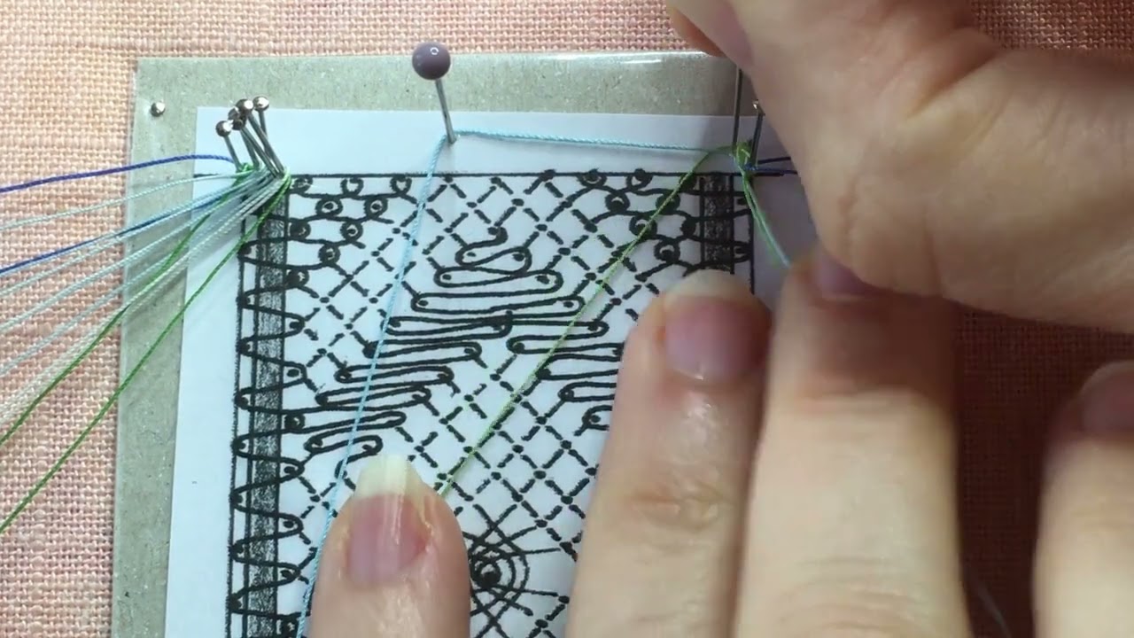 Exercices et Cie: Entre-Deux style torchon- Vidéo 1, présentation et montage des fuseaux