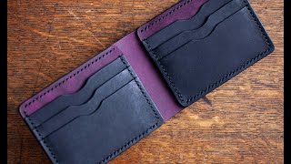Making a Black and Purple Leather Wallet