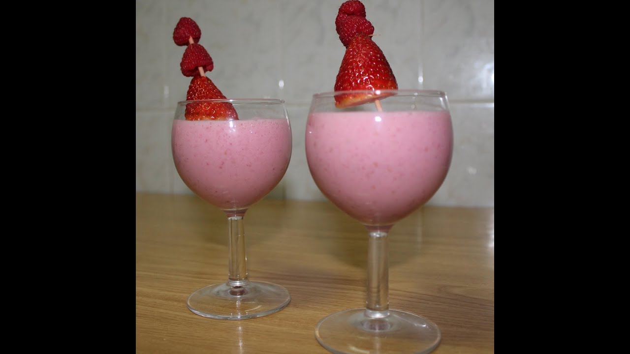 Batido romántico de fresa y frambuesa