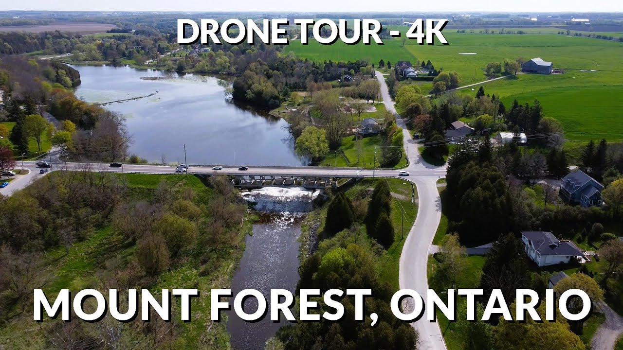 Mount Forest, Ontario Aerial Highlights in 4K Scenic Splendor from
