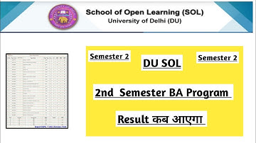 Du Sol 2nd Semester BA Program Result 2022 | Ran2goal (DU SOL) #du #dusol #admission