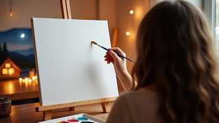 How to Draw a Northern lights in Acrylic /Easy Acrylic Painting For Beginners 