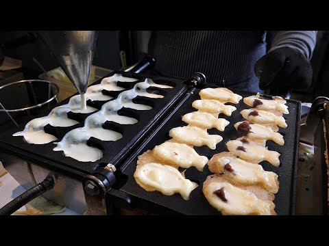 불티나게 팔리는 미니 붕어빵, 서문시장 맛집 / korean mini fish bread (cream, red bean), Ice Cream / korean street food