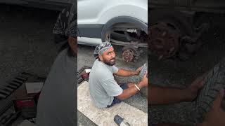 Changing brakes and rotors #automobile #lifeisbutadream #mechanic