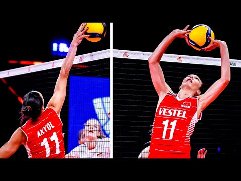 Naz Aydemir Akyol - Perfect in Attacks and Sets | Best Volleyball Actions | VNL 2021 (HD)