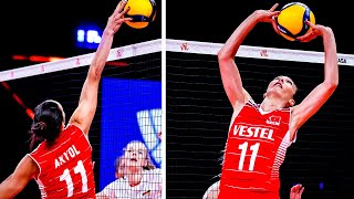 Naz Aydemir Akyol - Perfect In Attacks And Sets Best Volleyball Actions Vnl 2021 Hd