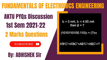 Fundamentals of Electronics Engineering (2 Marks Questions 1st Sem 2021-22) | AKTU B.Tech First Year