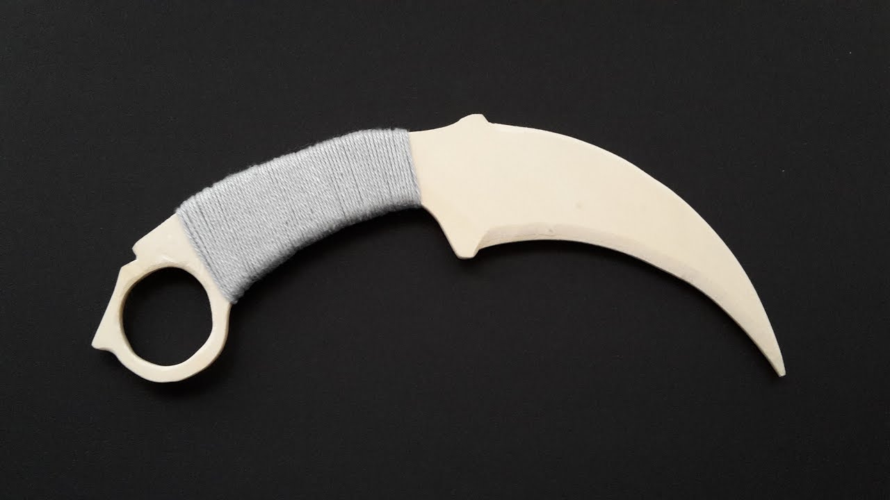 Wooden Karambit Tutorial - Free template - YouTube