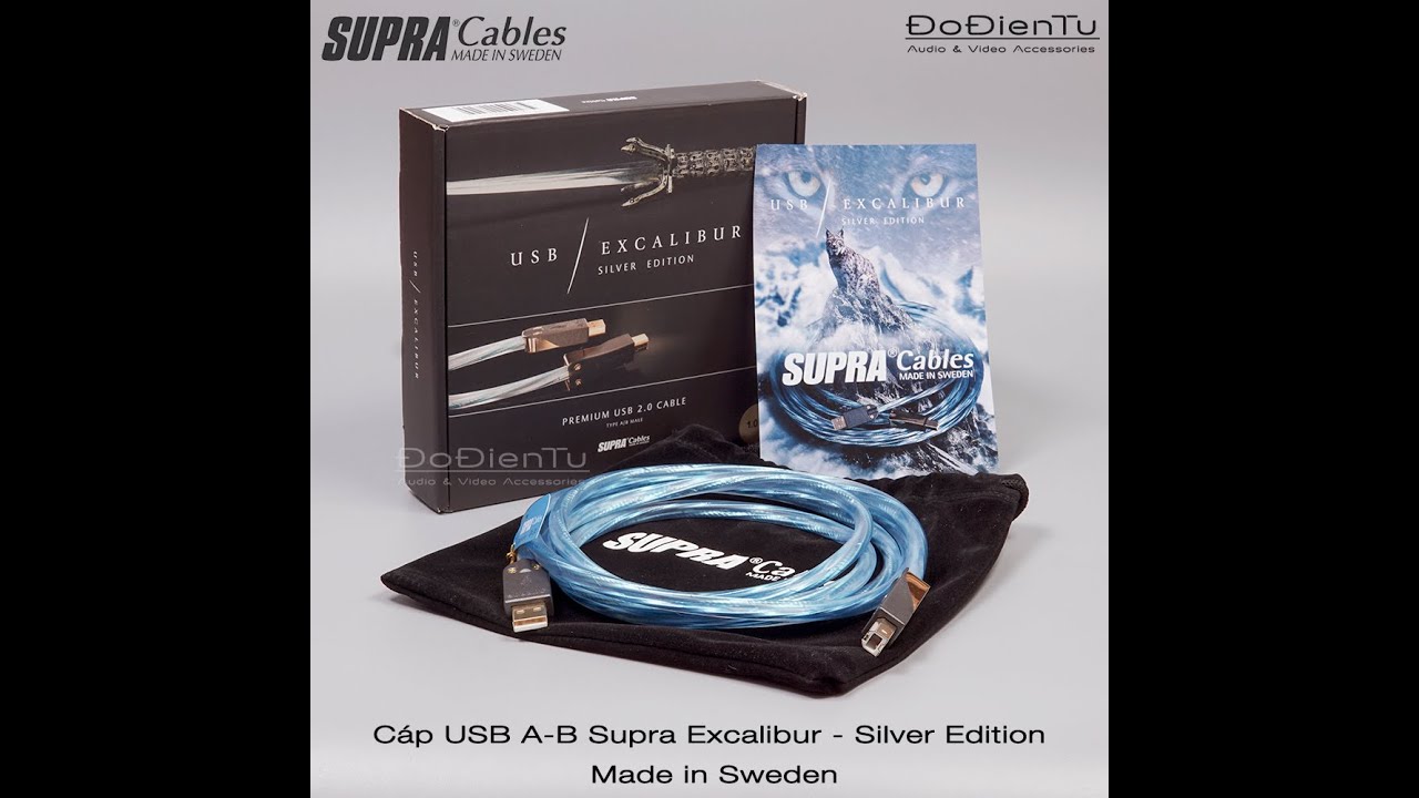 Supra Excalibur USB AB Silver Limited Cable Flagship USB Made in