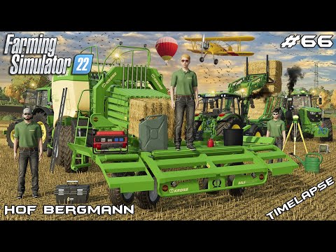 Baling with KRONE BIG PACK 1290 and BALE COLLECT | Hof Bergmann | Farming Simulator 22 | Episode 66