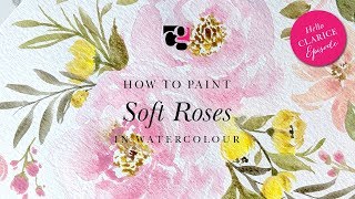 How to Paint Soft Roses in Watercolour - Hello Clarice Tutorials screenshot 4