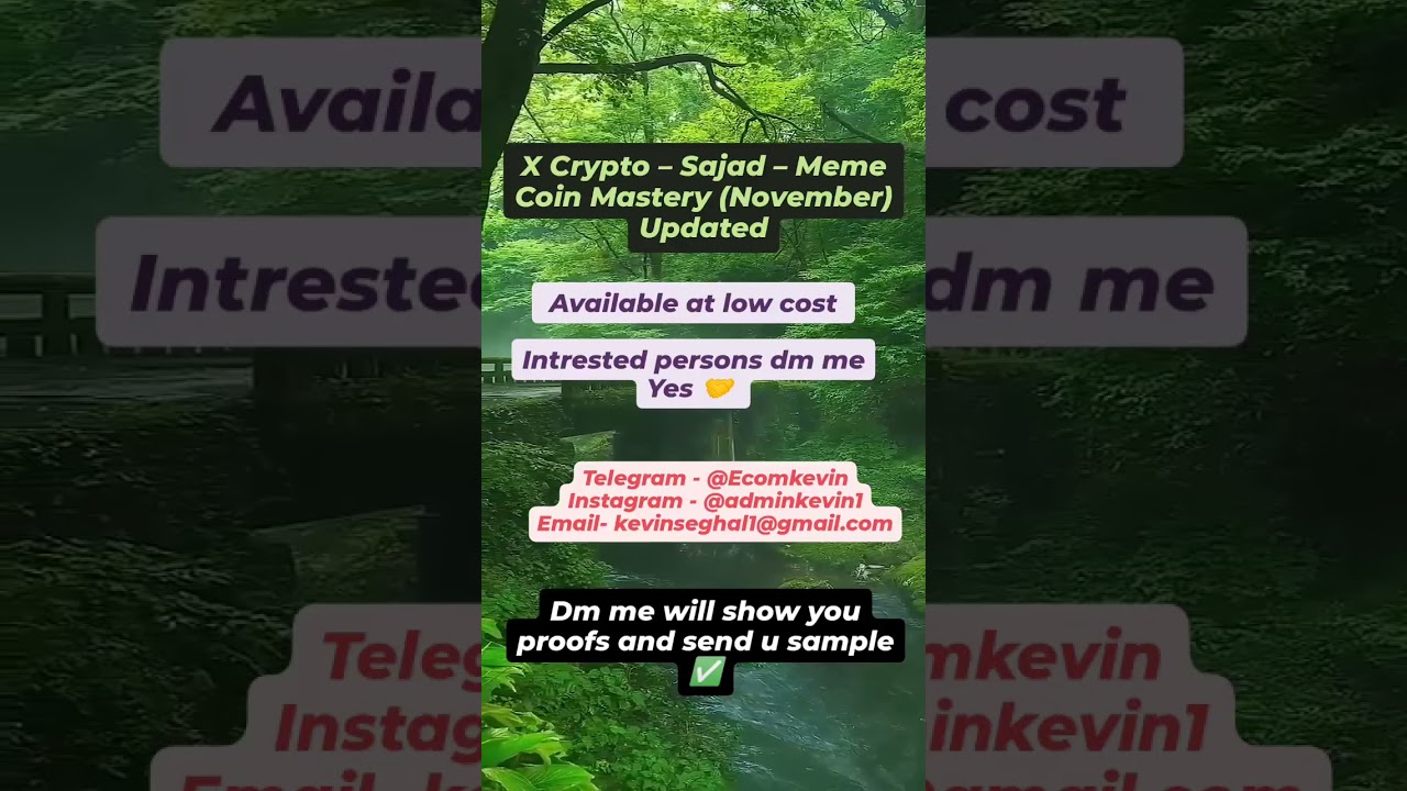 X Crypto – Sajad – Meme Coin Mastery (November) Updated course is available  at low cost dm me Yes - YouTube