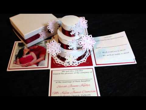 Snowflake Exploding Box Wedding Invitation