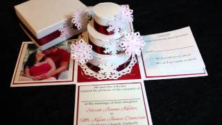 Snowflake Exploding Box Wedding Invitation