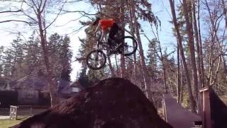 Anthony Messere MTB Dirt Jumping on a Mulch Jump!1061