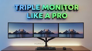 How to Get a Professional Workstation! (Triple Monitor Mount Tutorial) | HUANUO