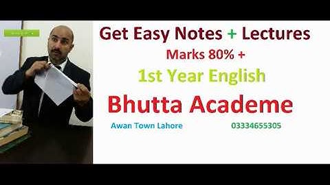 Button Button Urdu Translation part 2 FA FSc English Mk Bhutta