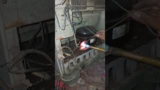 lg compressor #welding suction line #lg