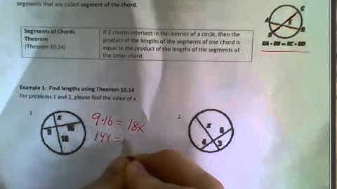 10.6 Segments in Circles--Chord-Chord Examples